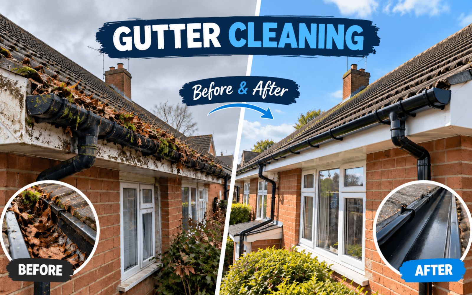 Gutter cleaning on a home in Clara Vale