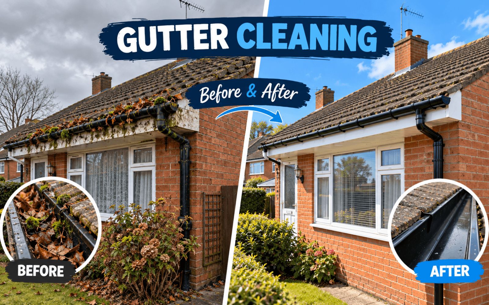 Gutter cleaning on a home in Mickley