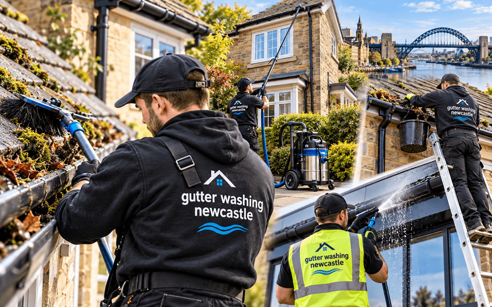 Gutter cleaning on a home in Wallington