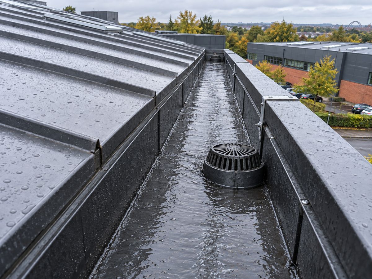 After: dirty guttering washed