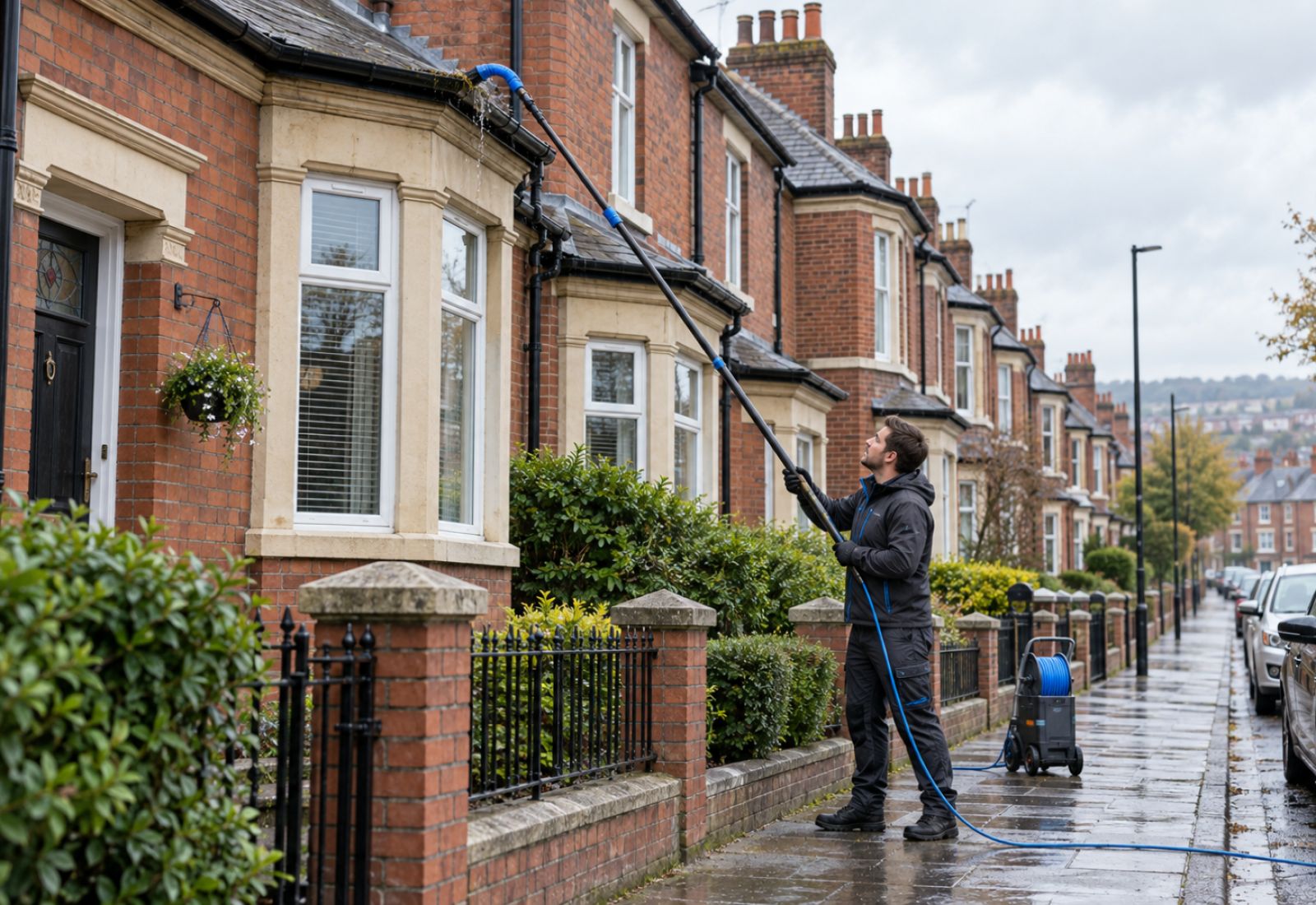 gutter cleaning on a Newcastle terrace